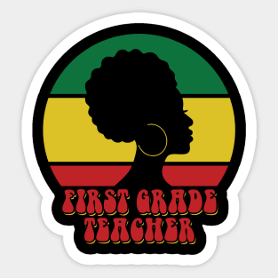 African American First Grade Teacher Black History Month Sticker